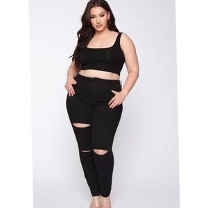 Black Distress Jeans